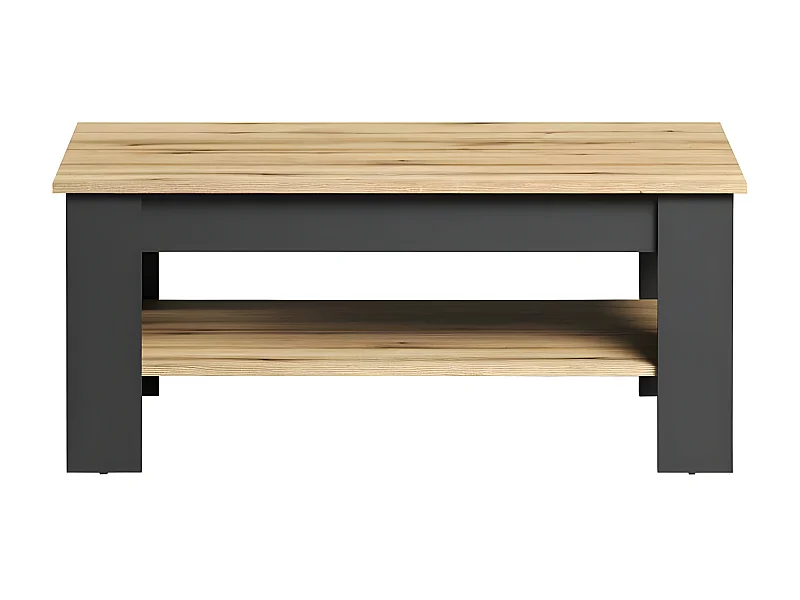 Tavolino universale grigio, decoro rovere.