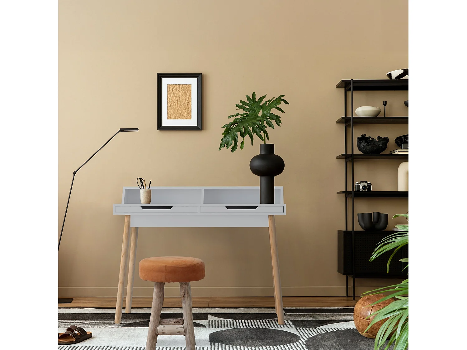 table de bureau - Bois - 110 cm - Blanc - Eaton