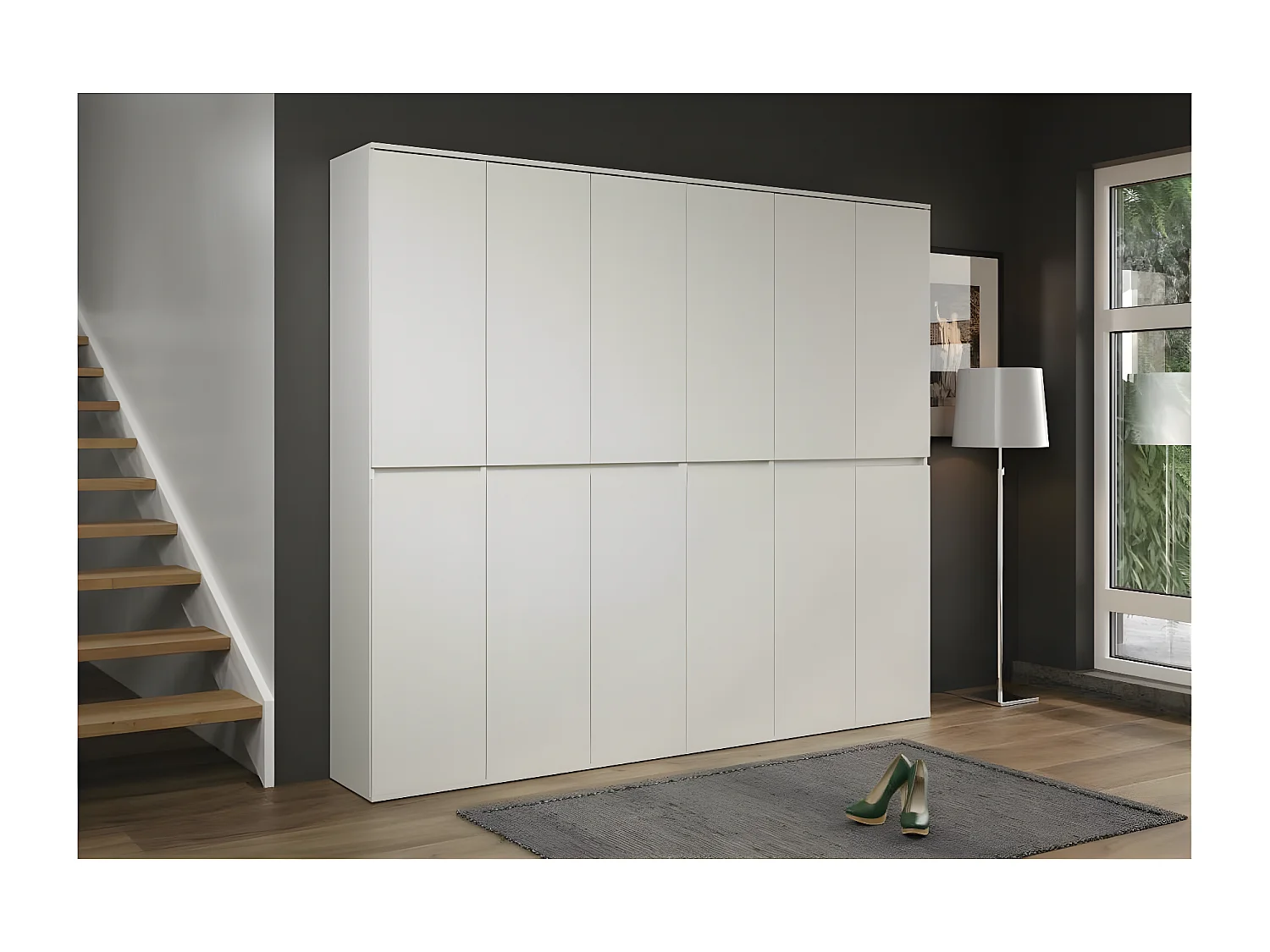 Nevada kledingkast 12 deuren wit.