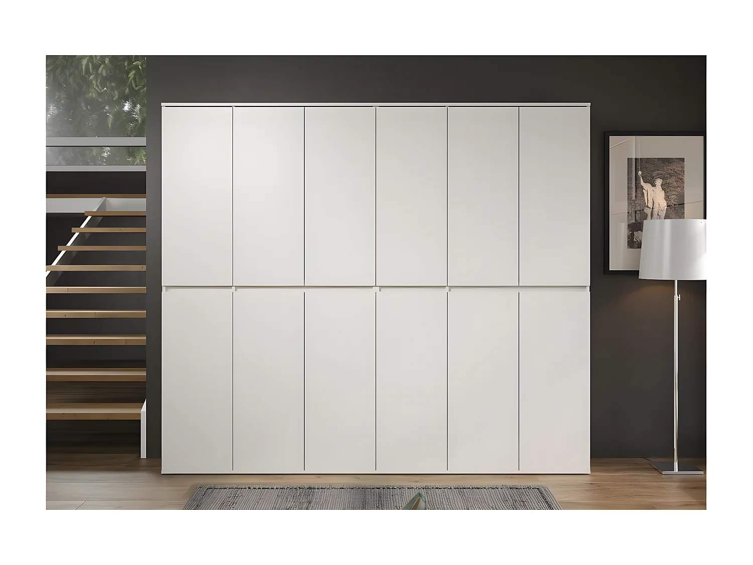 Nevada kledingkast 12 deuren wit.