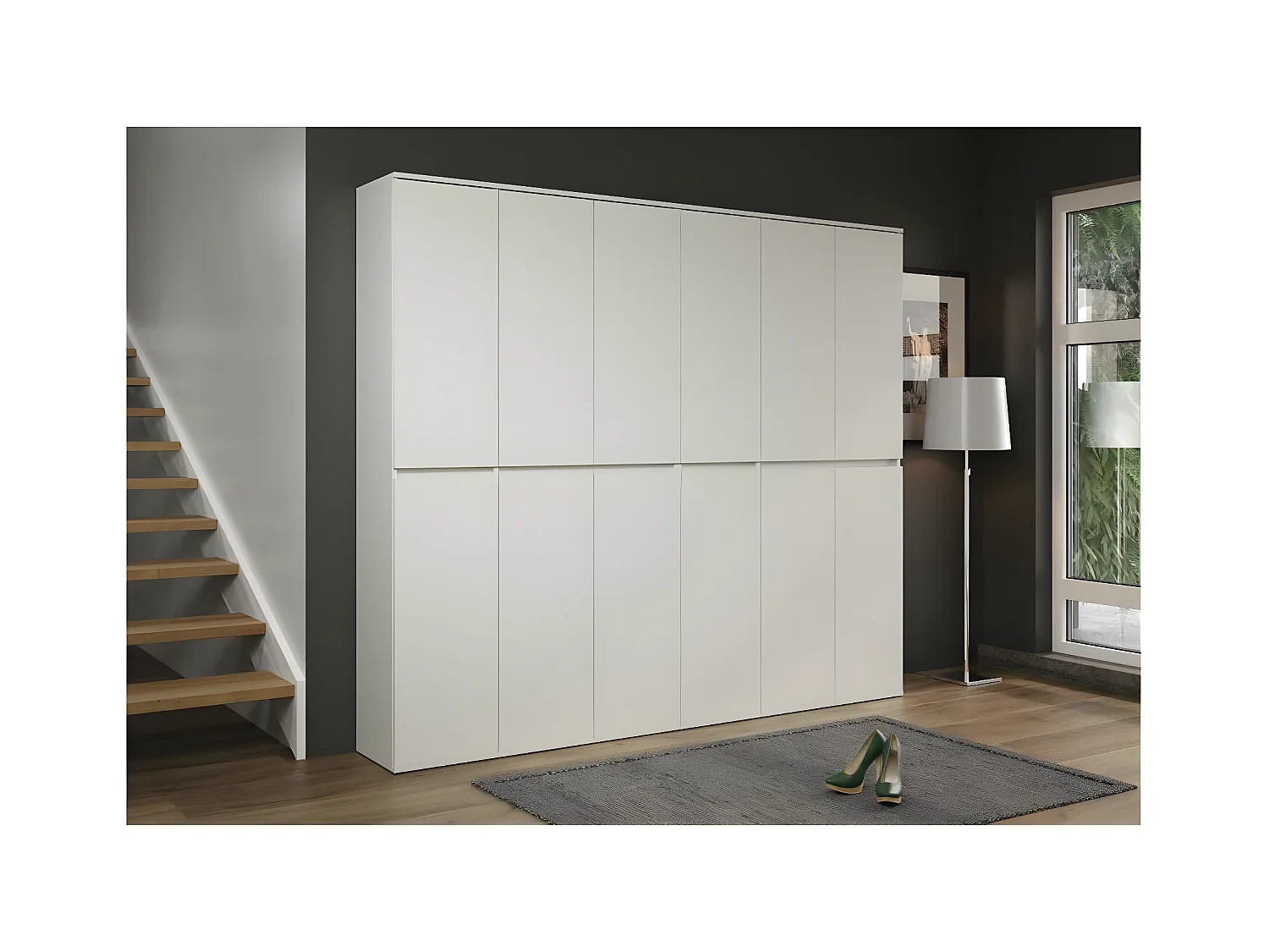 Nevada kledingkast 12 deuren wit.