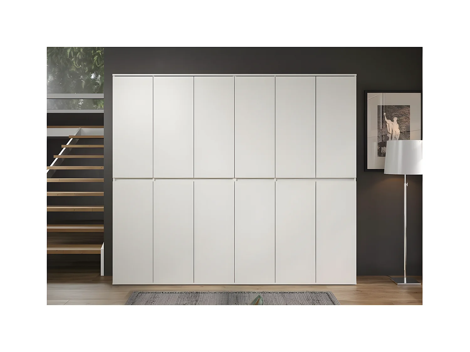 Nevada kledingkast 12 deuren wit.