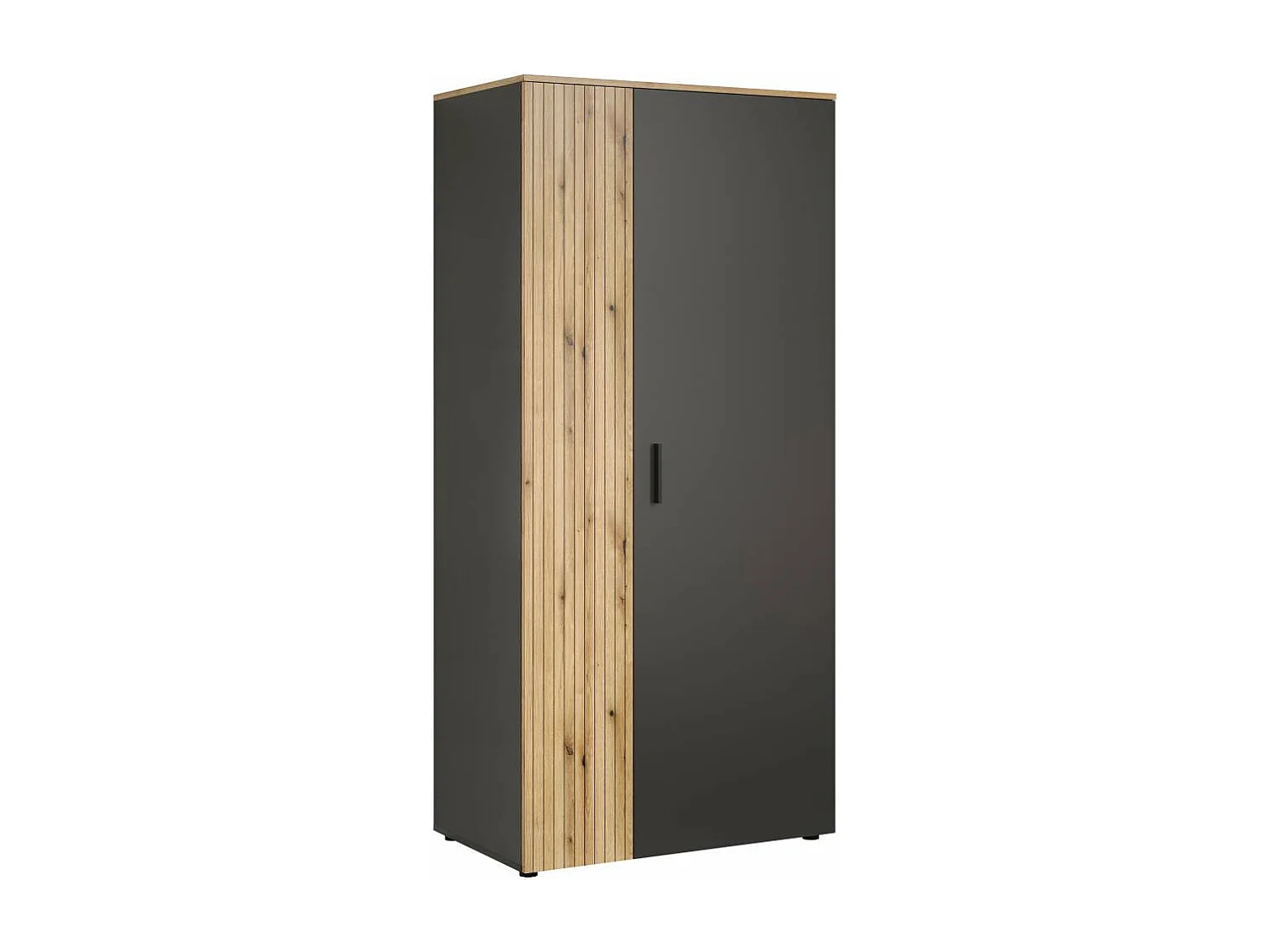 Esteban armoire de rangement gris, chêne décor.