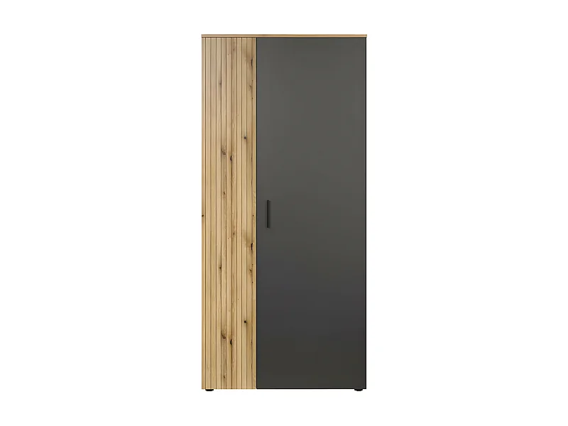 Esteban armoire de rangement gris, chêne décor.