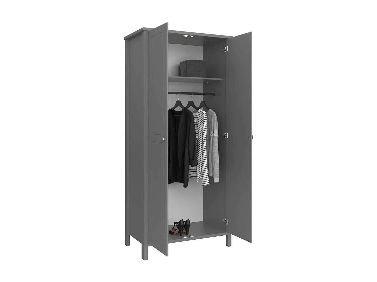 Tromsø Kleiderschrank 4 Türen grau.