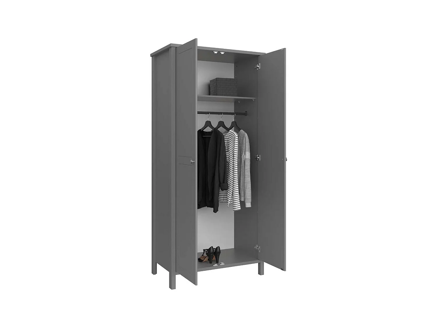 Tromsø armoire de rangement 4 portes gris.