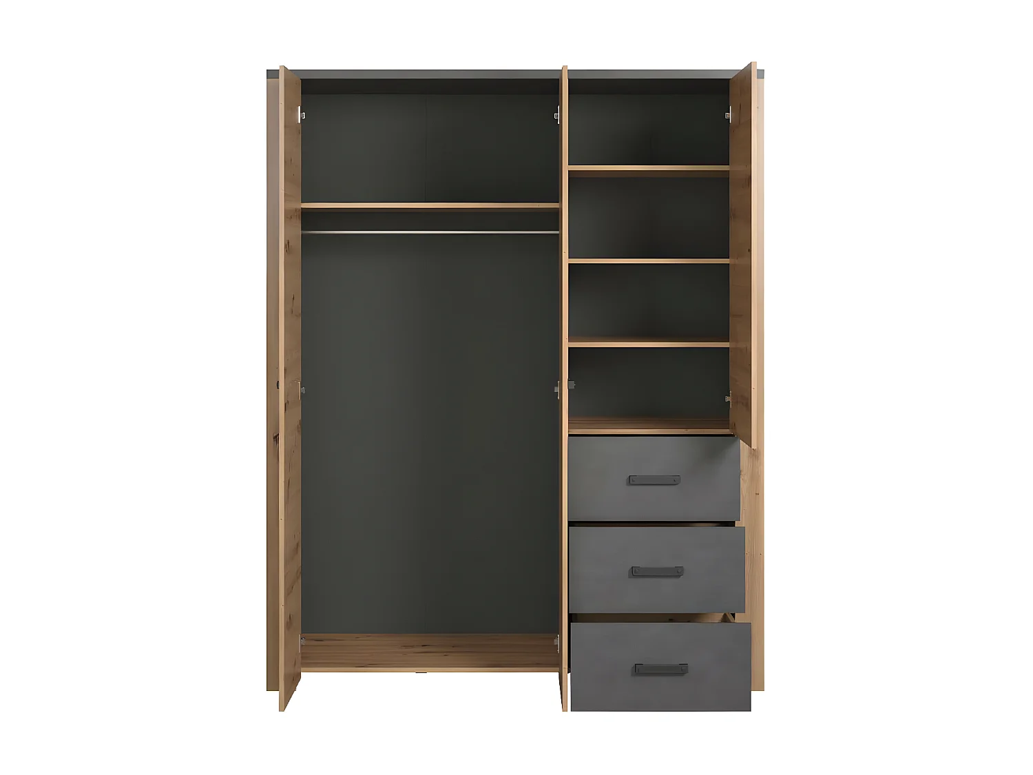 FollowSZ armoire de rangement chêne décor, gris.