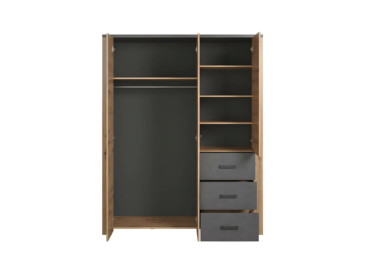 FollowSZ armoire de rangement chêne décor, gris.