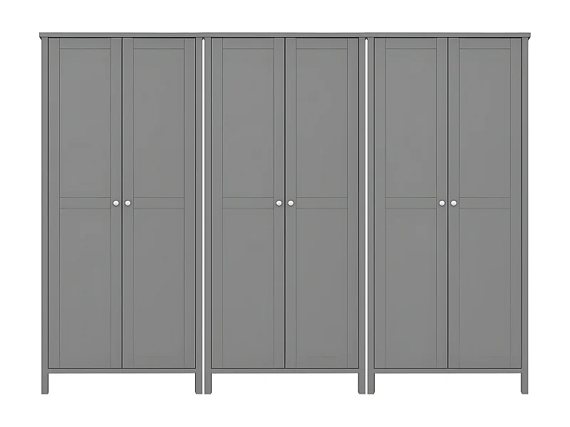 Tromsø Kleiderschrank 6 Türen grau.