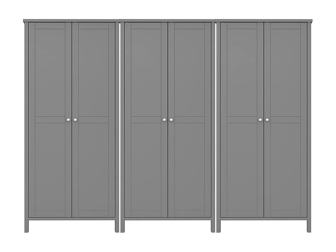 Tromsø kledingkast 6 deuren grijs.