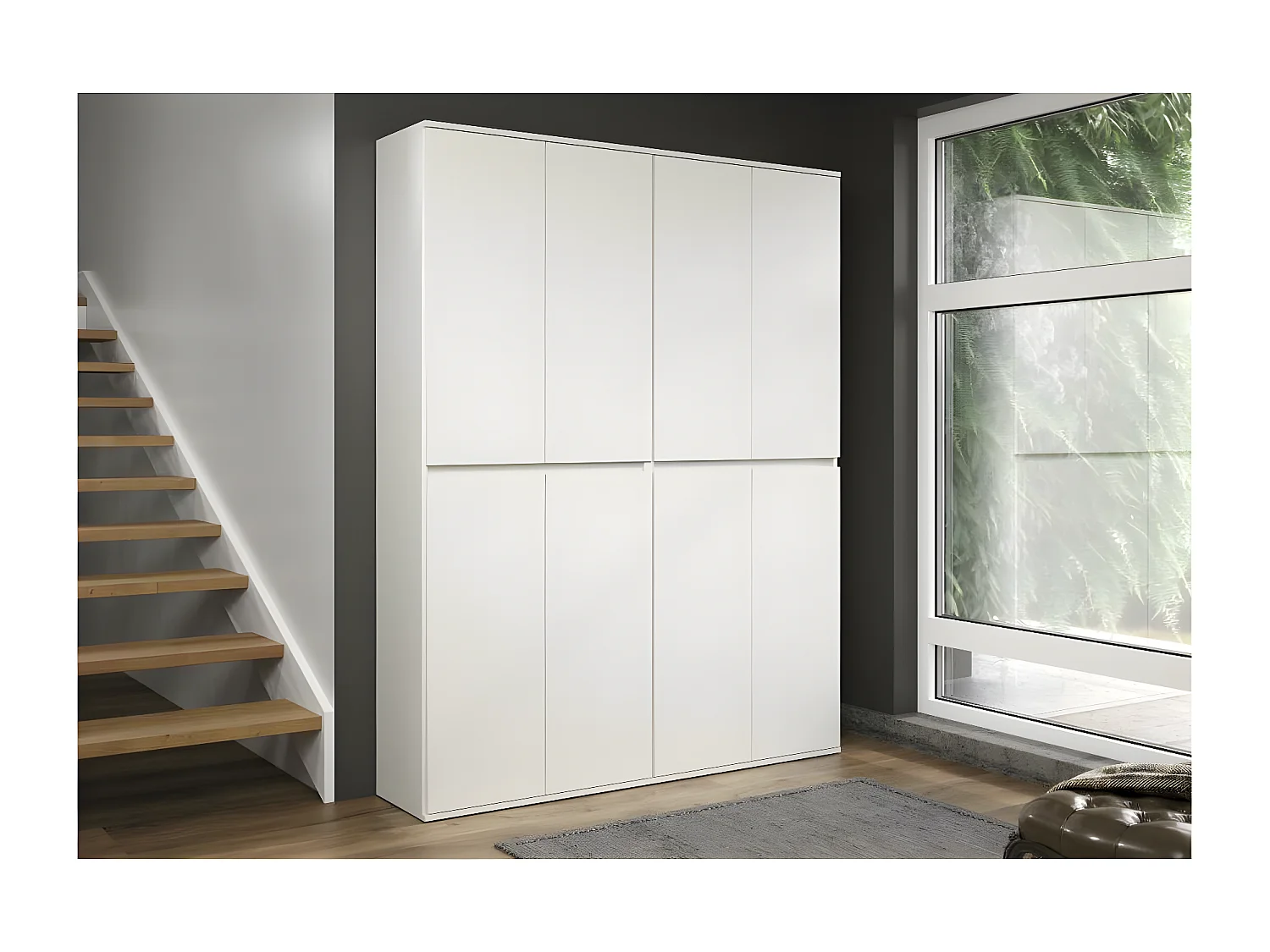 Nevada armoire de rangement 8 portes blanc.