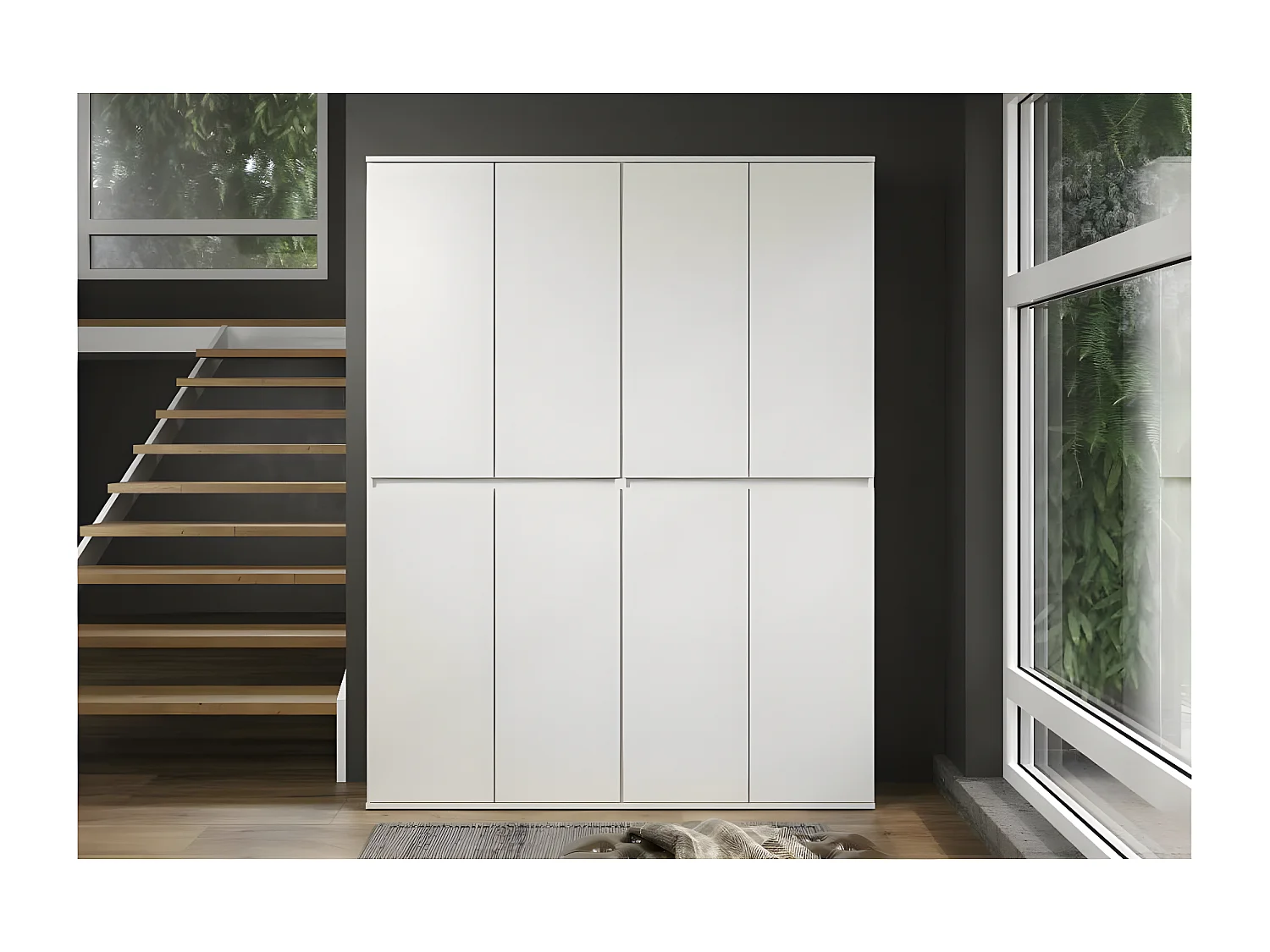 Nevada armoire de rangement 8 portes blanc.