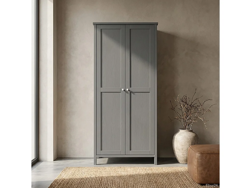 Tromsø armoire de rangement 2 portes gris.