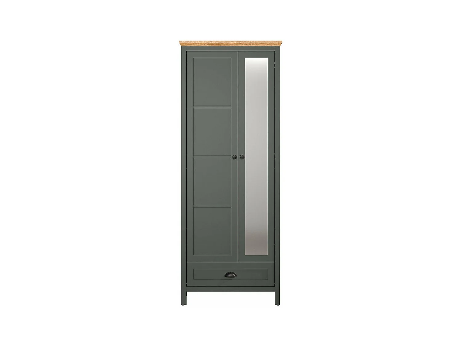 Armoire d'entrée 2 portes dont 1 avec miroir et 1 tiroir L77 cm - STANTON