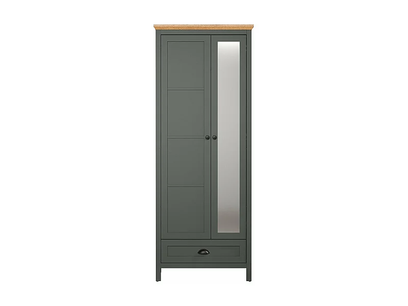 Armoire d'entrée 2 portes dont 1 avec miroir et 1 tiroir L77 cm - STANTON
