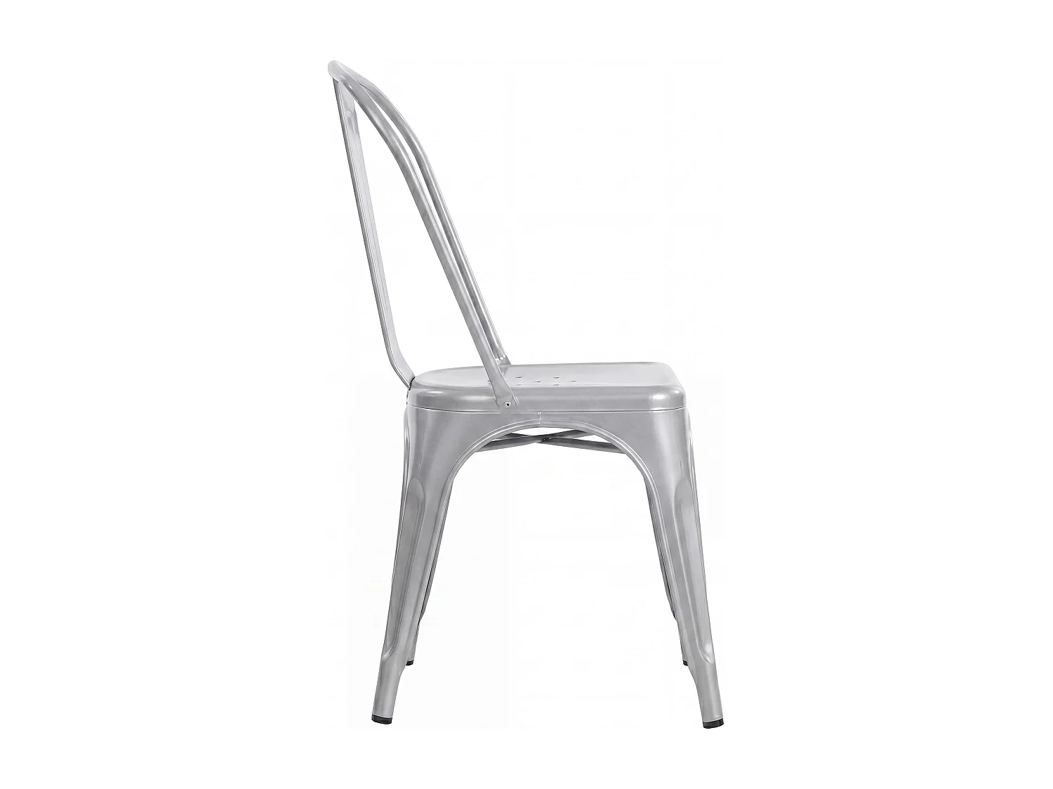Lot de 4  Chaise de bistrot - Métal & Nature - Argent - Benedikt