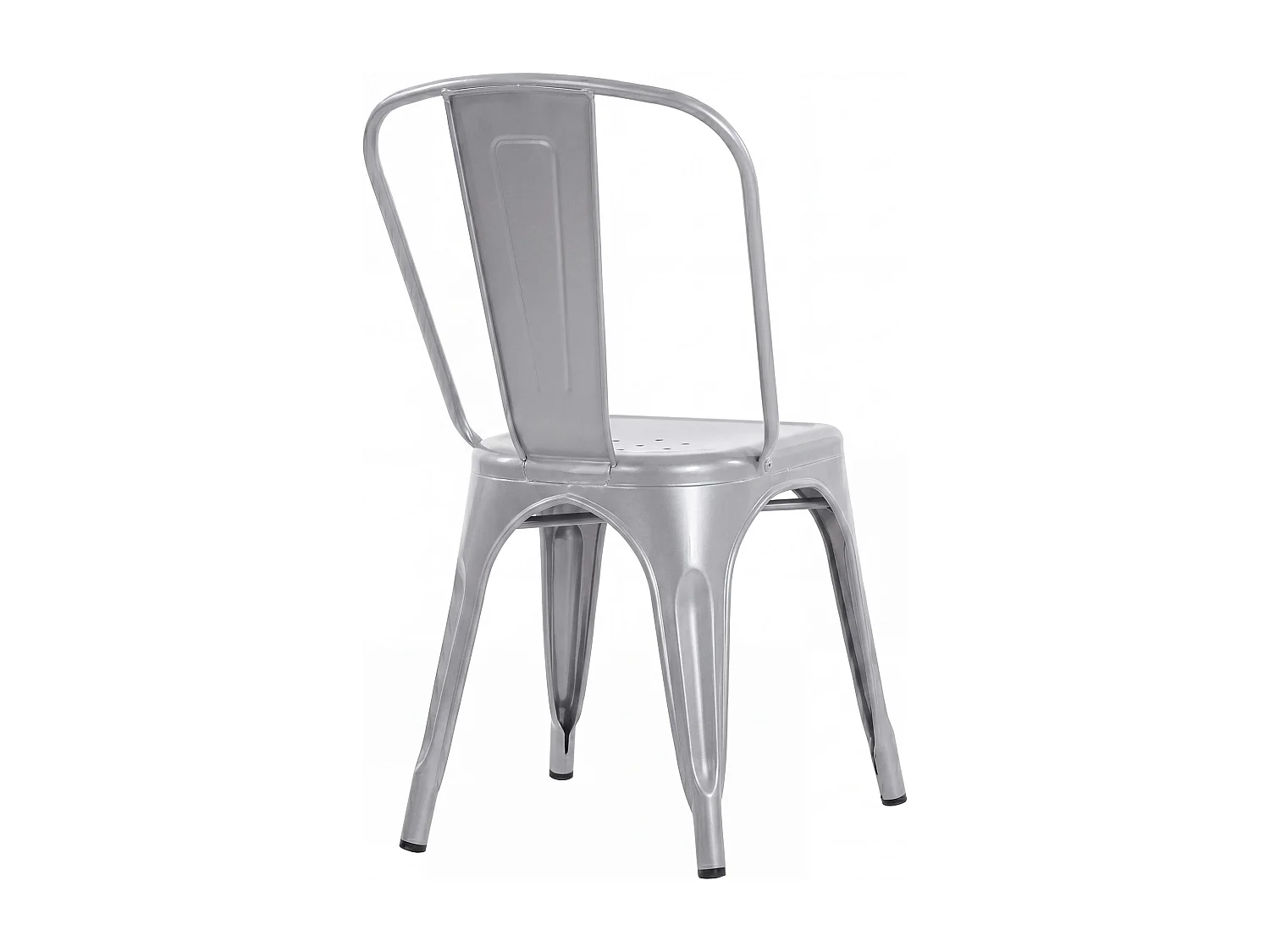 Lot de 4  Chaise de bistrot - Métal & Nature - Argent - Benedikt