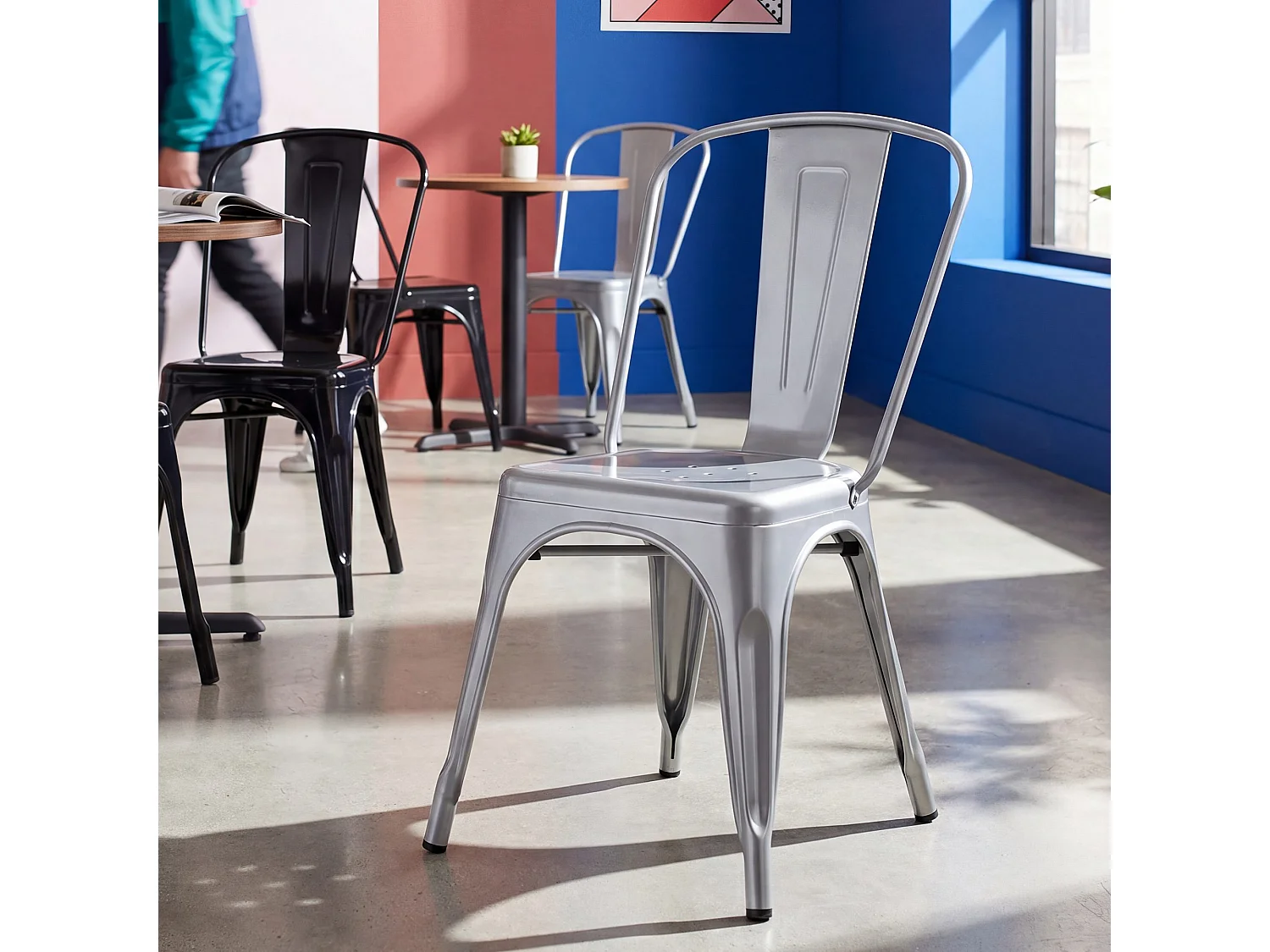 Chaise de bistrot - Métal - Argent - Benedikt