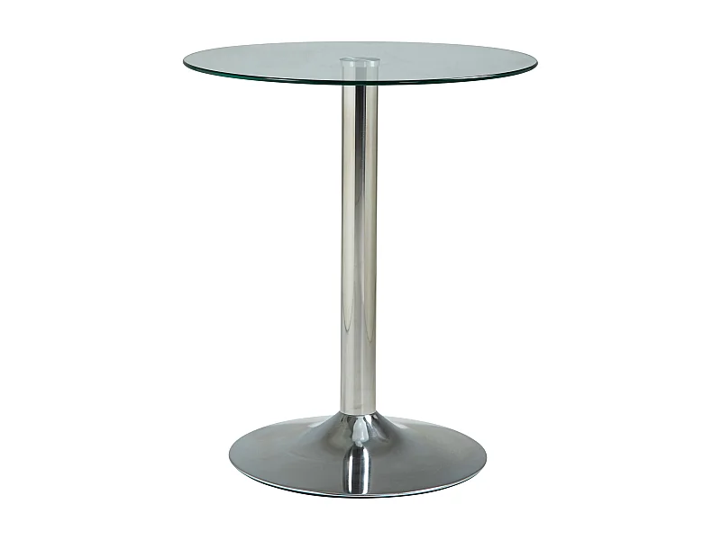 Table d'appoint - rond Ø 60 cm - Bois - Verre clair - Glastisch