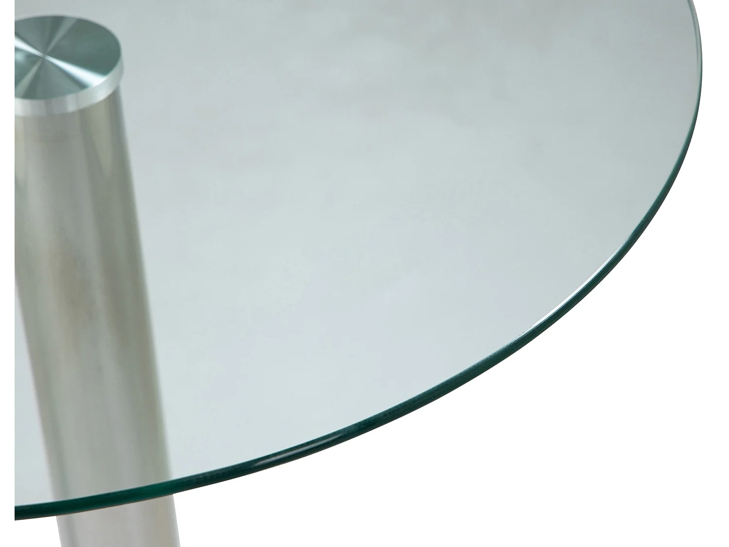 Table d'appoint - rond Ø 60 cm - Bois - Verre clair - Glastisch