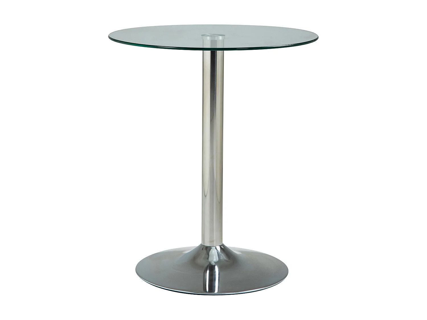 Table d'appoint - rond Ø 60 cm - Bois - Verre clair - Glastisch