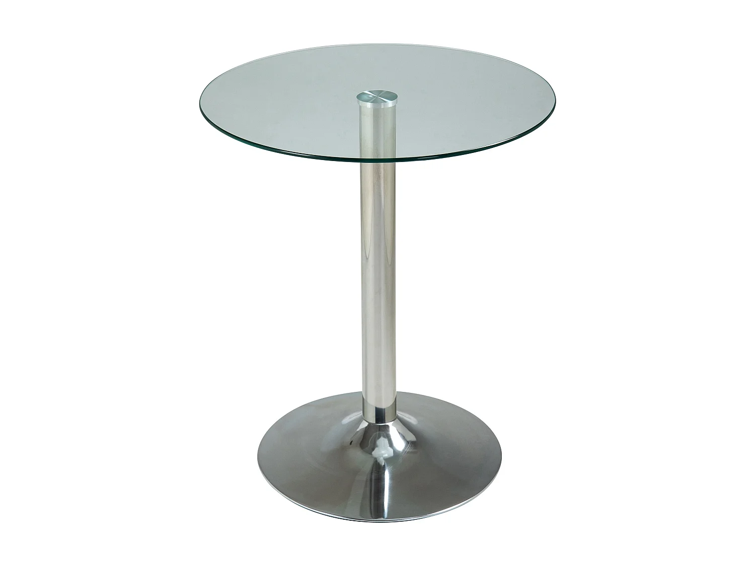 Table d'appoint - rond Ø 60 cm - Bois - Verre clair - Glastisch