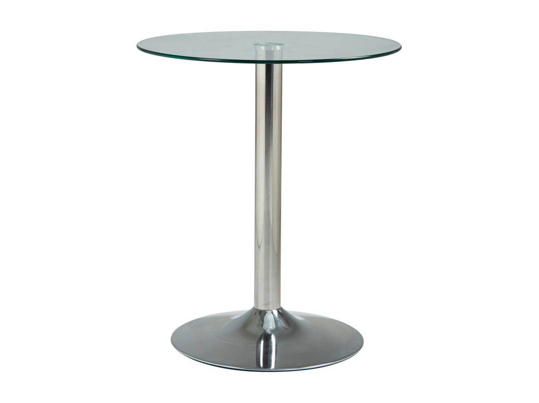 Mesa auxiliar - Redonda Ø 60 cm - Madera - Verre clair - Glastisch