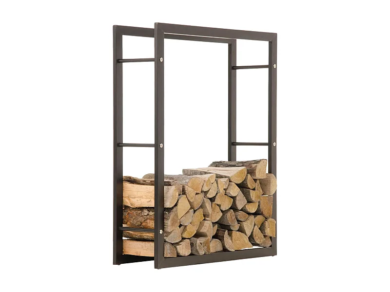 Kaminholzregal - Metall - 100 x 25 x 100cm - schwarz-matt - Keri