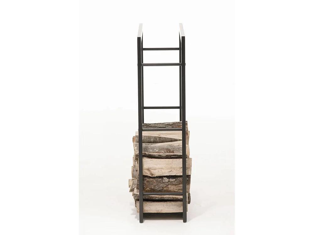 Etagère bois de cheminée - Métal - 100 x 25 x 100cm - Noir-mat - Keri