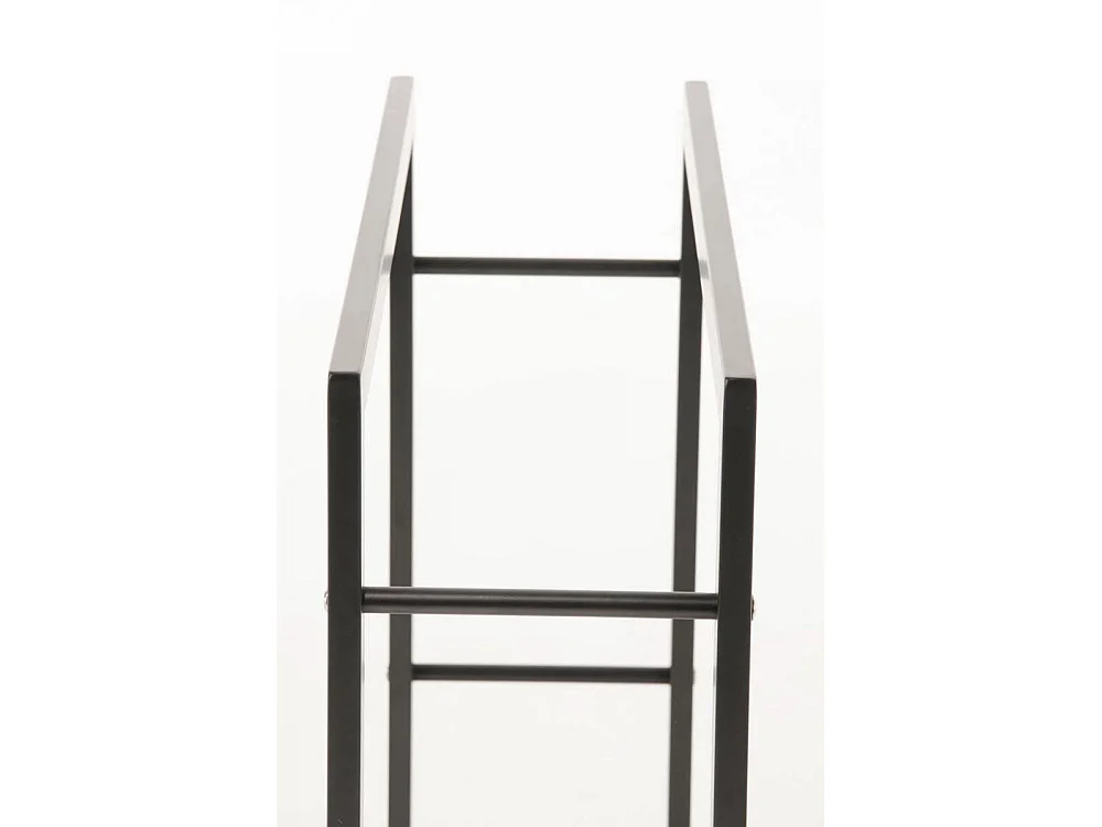 Etagère bois de cheminée - Métal - 100 x 25 x 100cm - Noir-mat - Keri