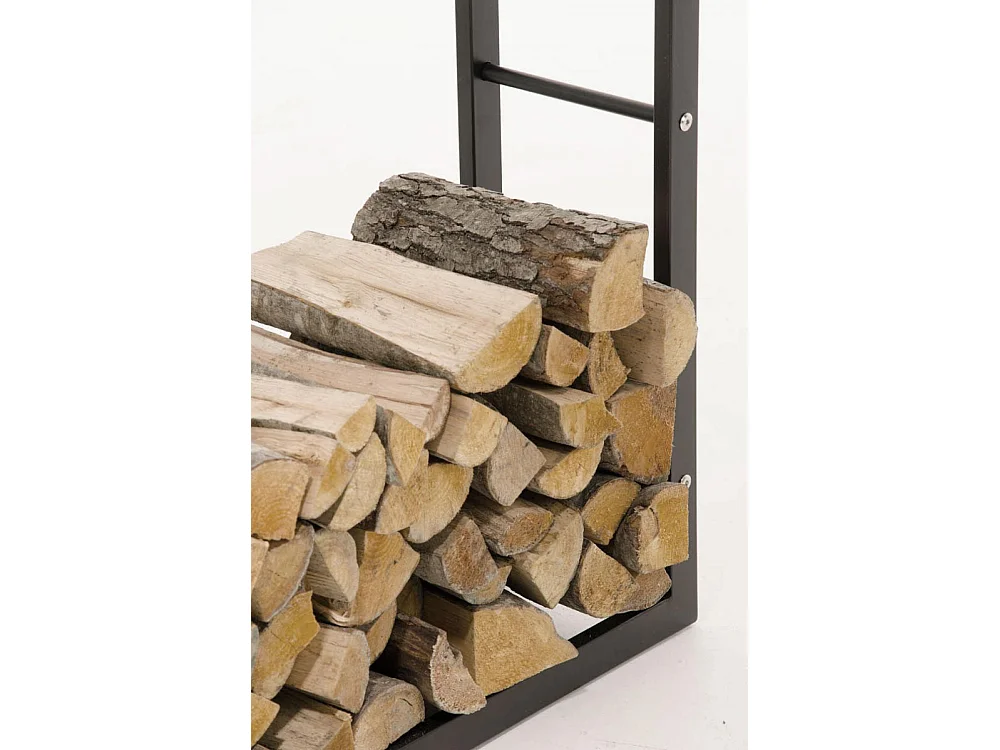 Brandhoutrek  - Metalen - 100 x 25 x 100cm - mat zwart - Keri