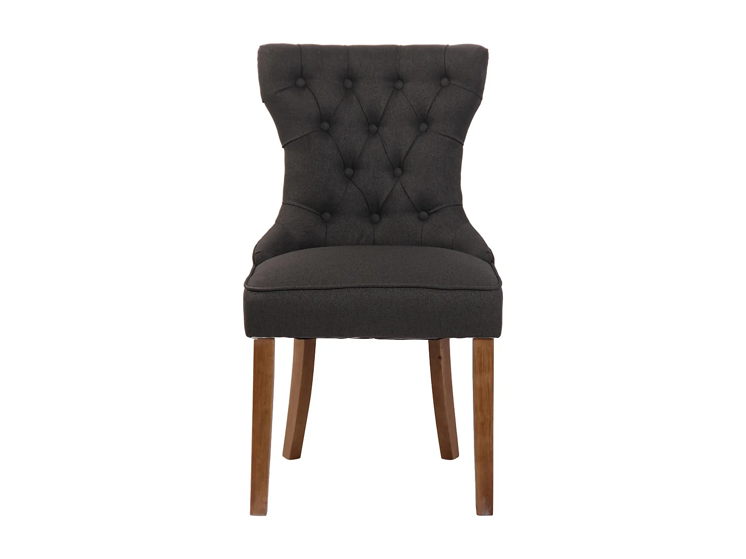 chaise salle à manger - Tissu & Antique clair - Gris foncé - Franca