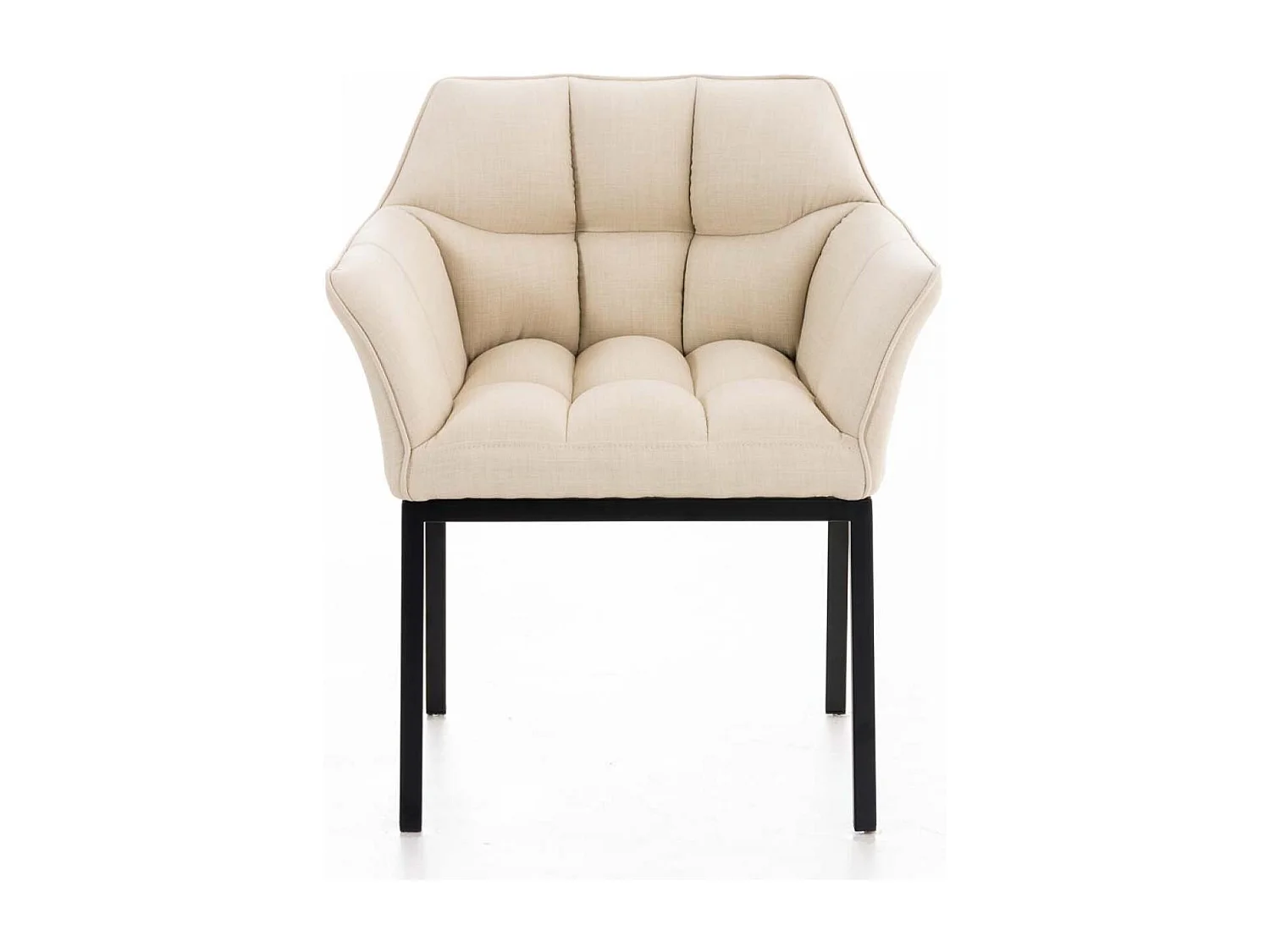 chaise salle à manger - Tissu & Noir - Crème - Octavia