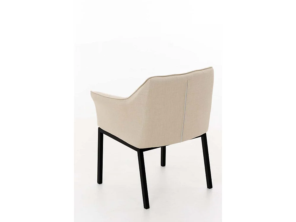 chaise salle à manger - Tissu & Noir - Crème - Octavia