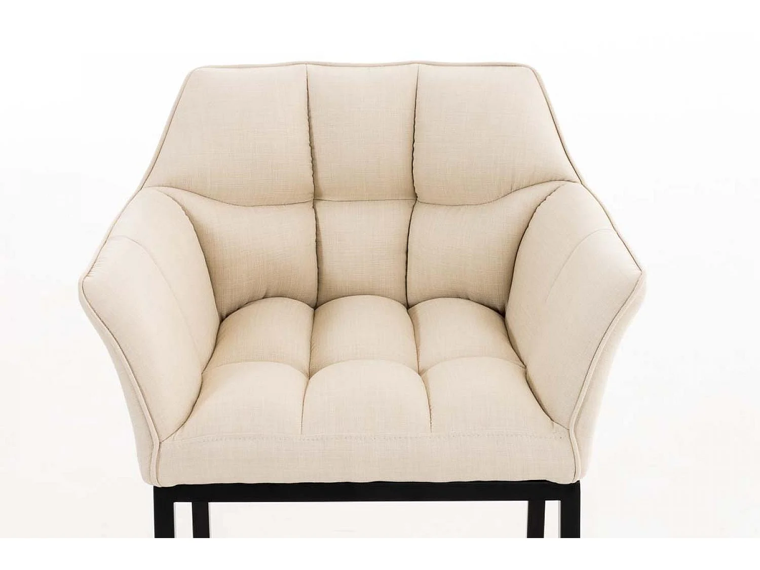 chaise salle à manger - Tissu & Noir - Crème - Octavia