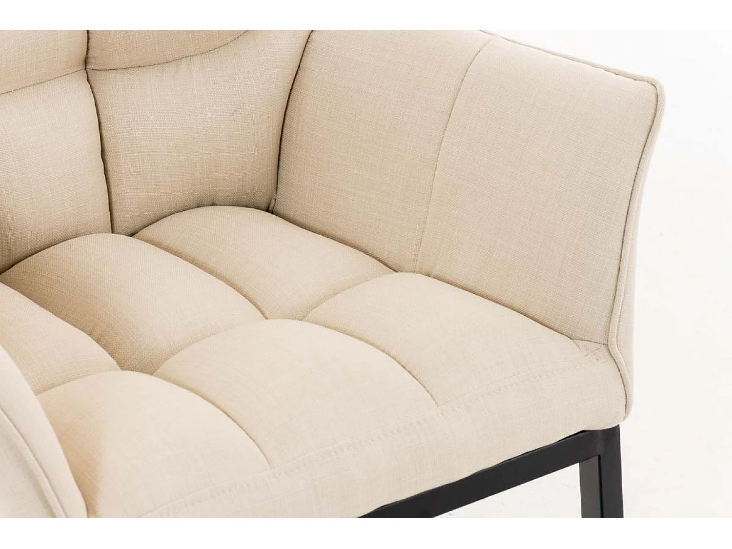 chaise salle à manger - Tissu & Noir - Crème - Octavia