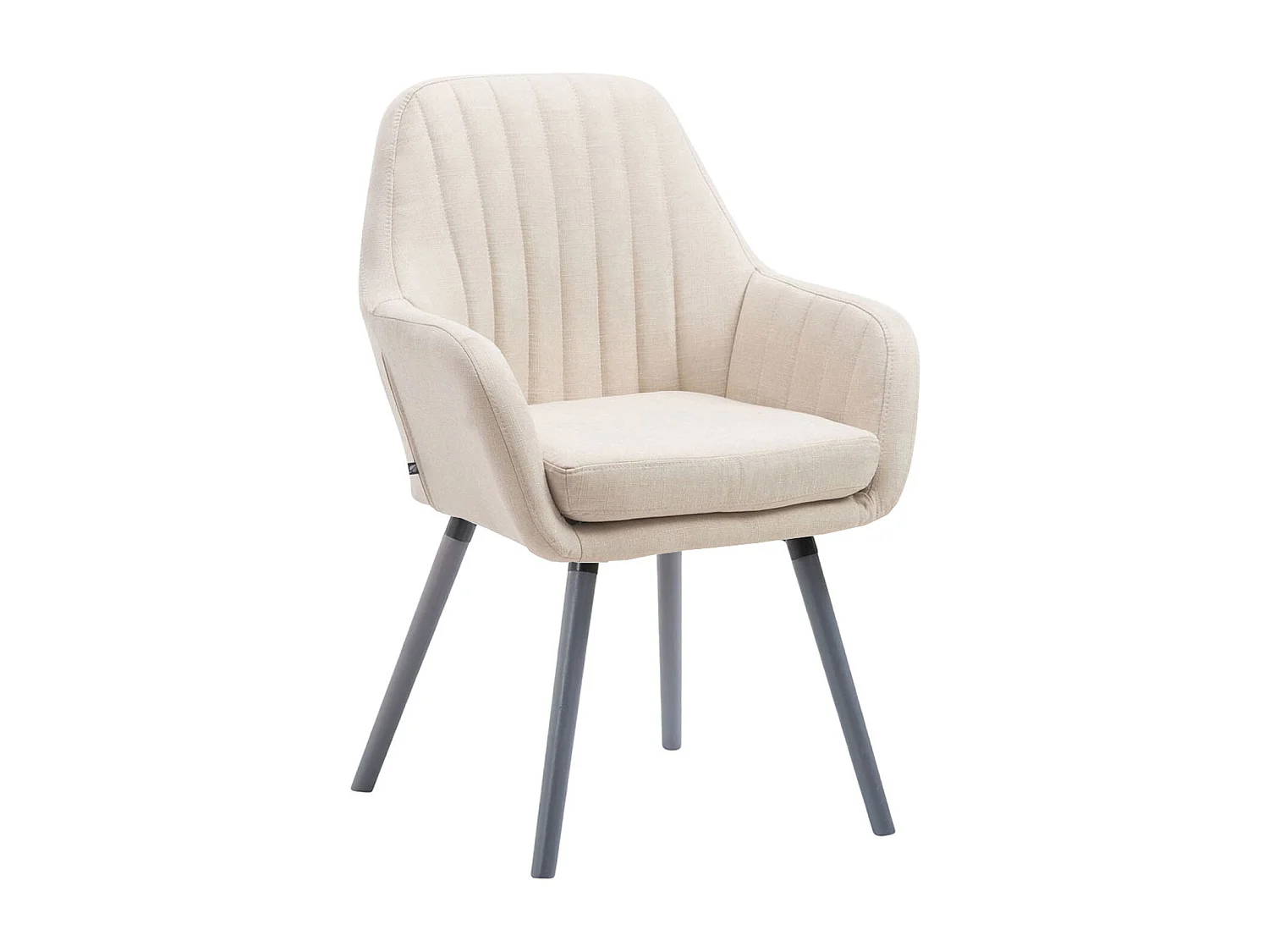 chaises avec accoudoirs - Tissu & Bois - Crème - Florian