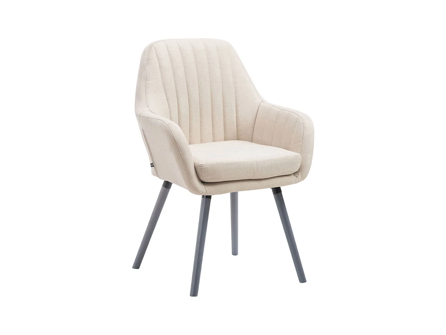 chaises avec accoudoirs - Tissu & Bois - Crème - Florian