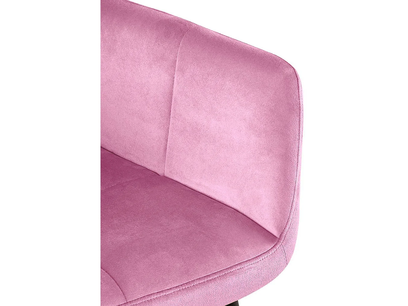 Lot de 4  chaises avec accoudoirs - Velours - Rose - Emia