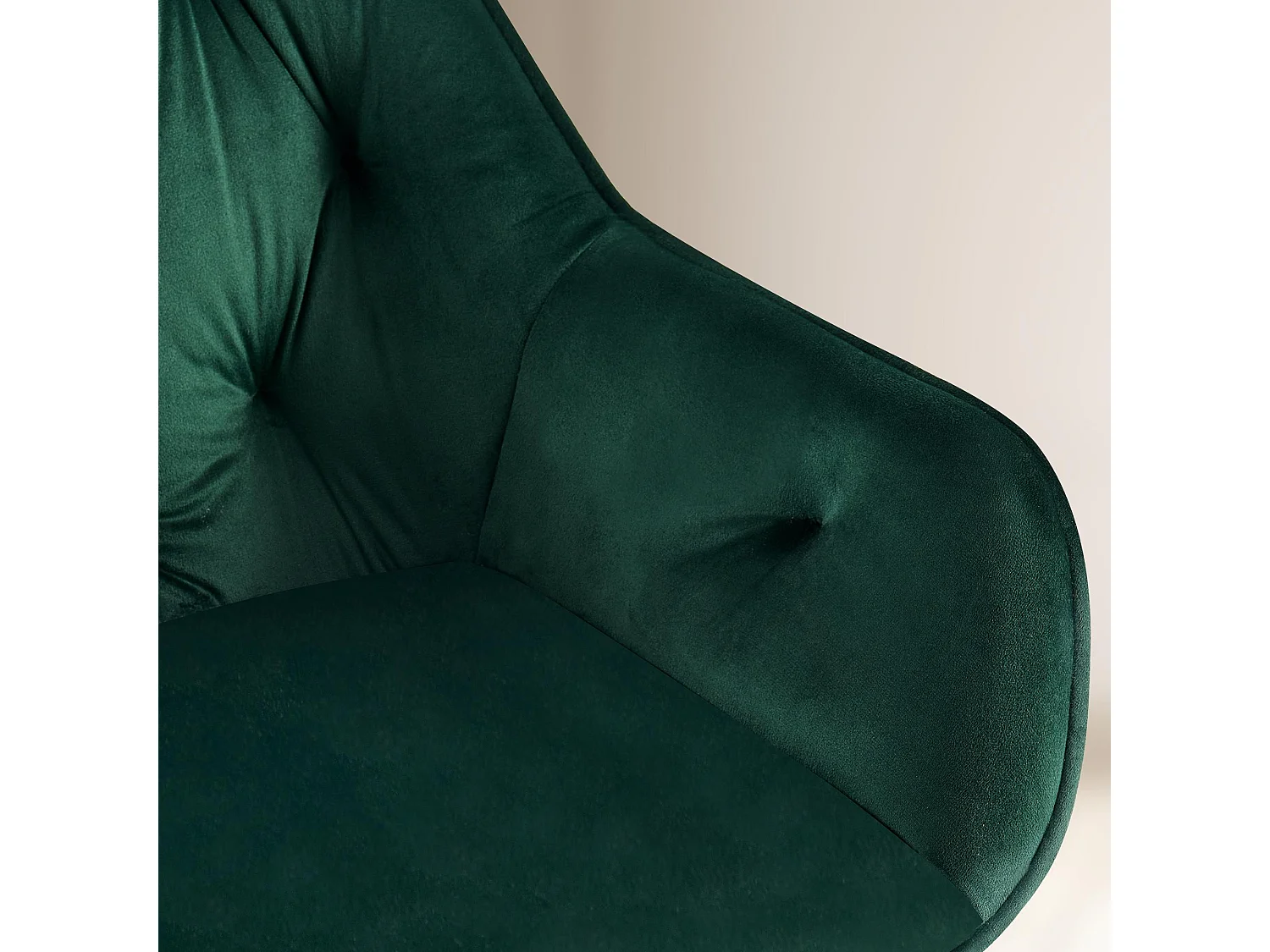 Lot de 2  chaises avec accoudoirs - Velours - Vert - Cassis