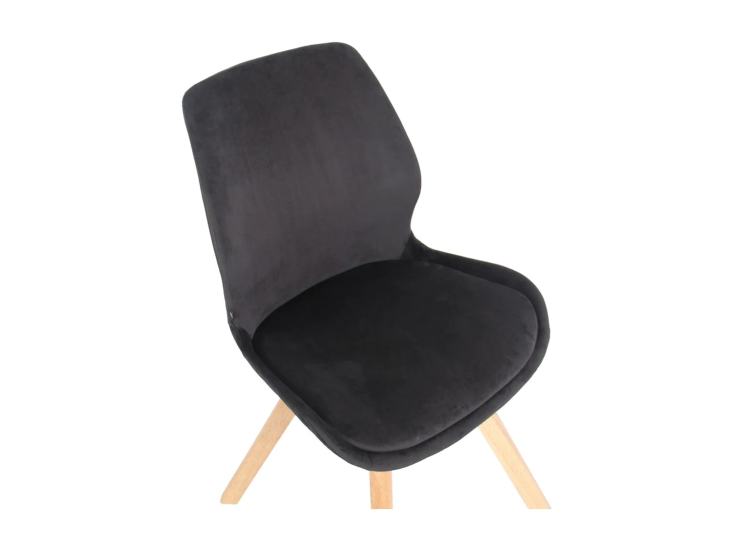 Lot de 4  chaise salle à manger - Velours - Noir - Luna