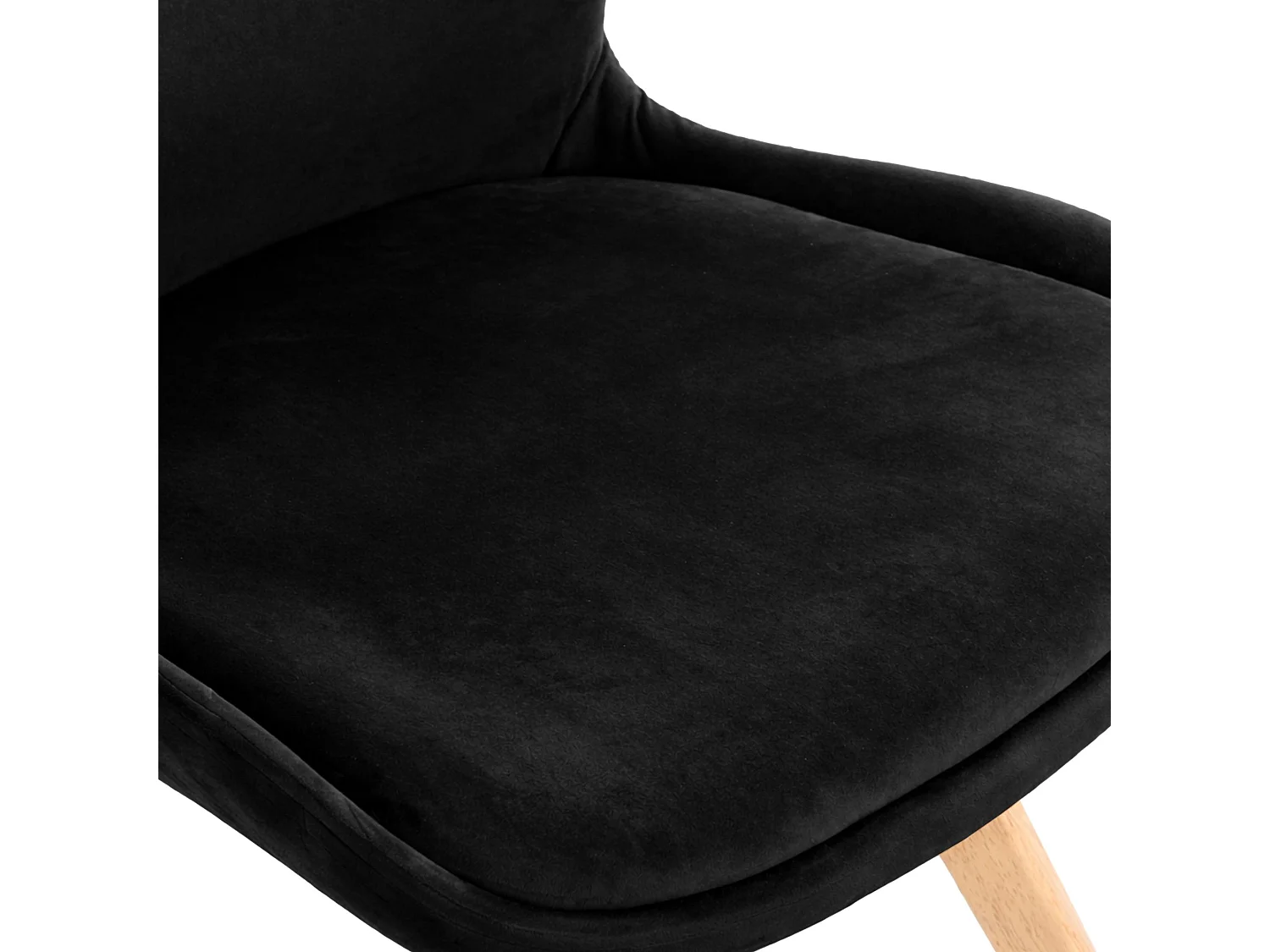 Lot de 4  chaise salle à manger - Velours - Noir - Luna