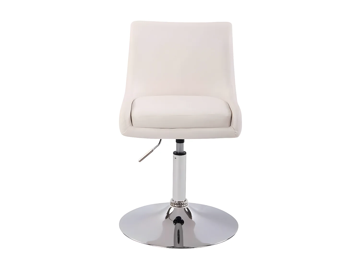 Chaise gondole - Similicuir & Métal chromé - Blanc - Club