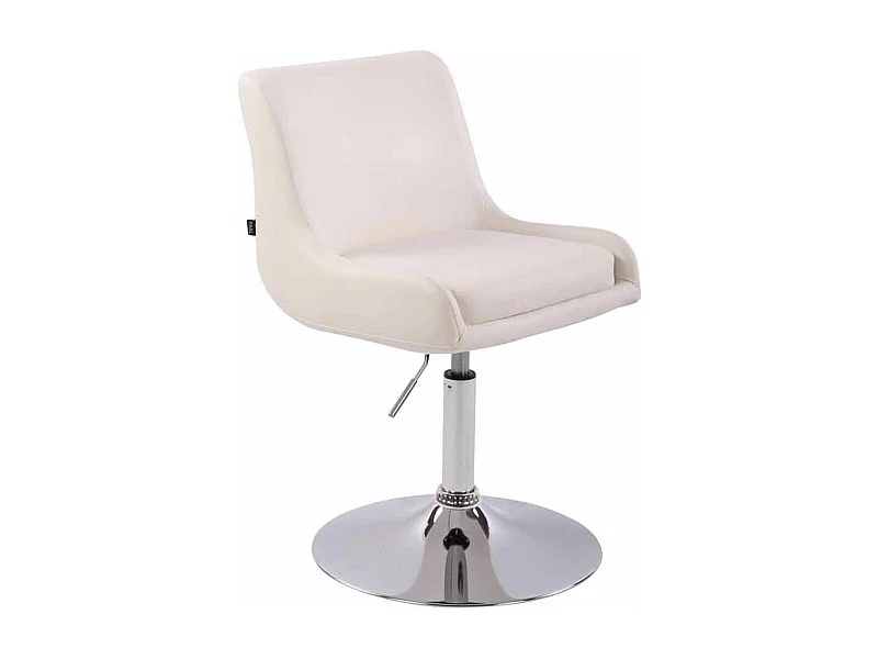 Chaise gondole - Similicuir & Métal chromé - Blanc - Club