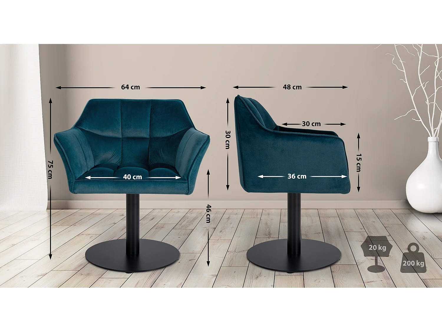 Ligstoel - Fluweel - groen - Damaso