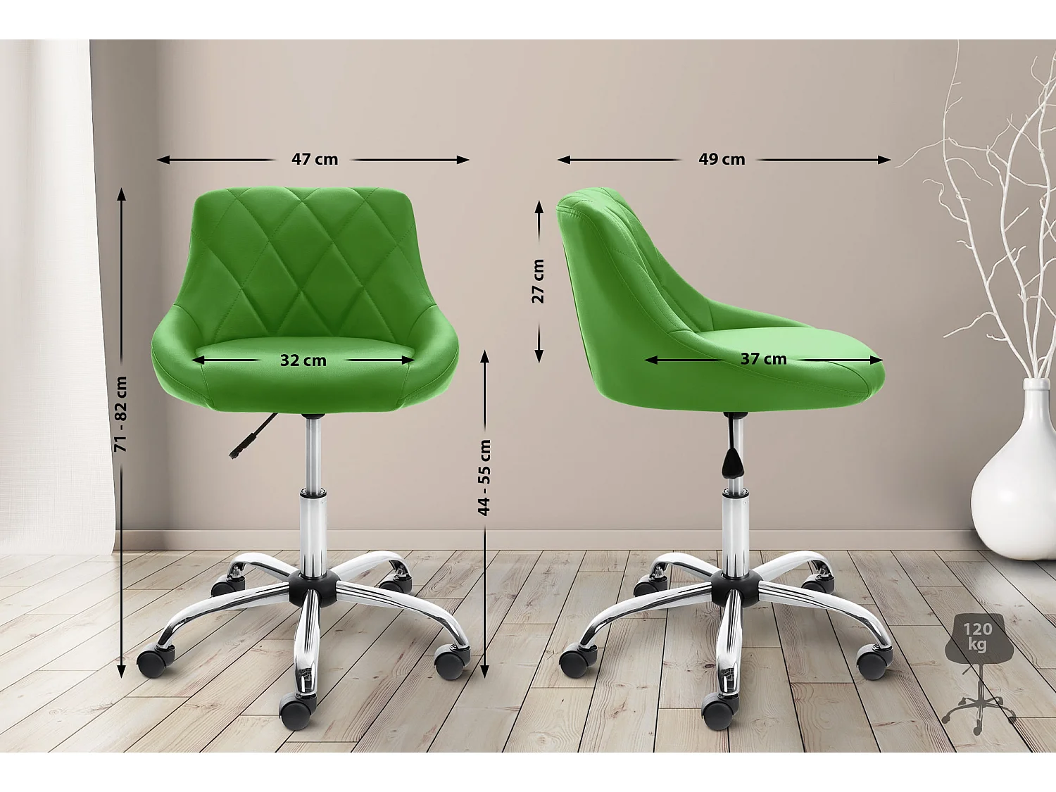 Chaise de bureau - Similicuir & Métal chromé - Lazio