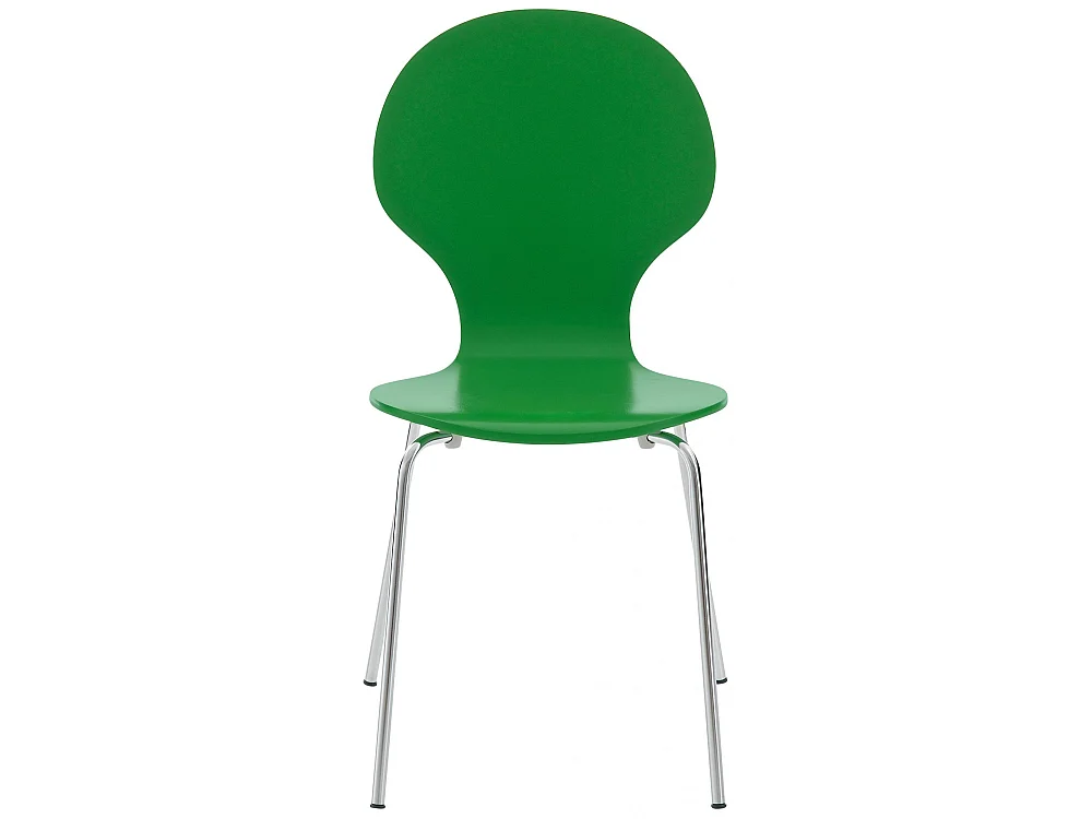 Lot de 4  Chaise de conférence - Bois & Acier inoxydable - Vert - DIEGO