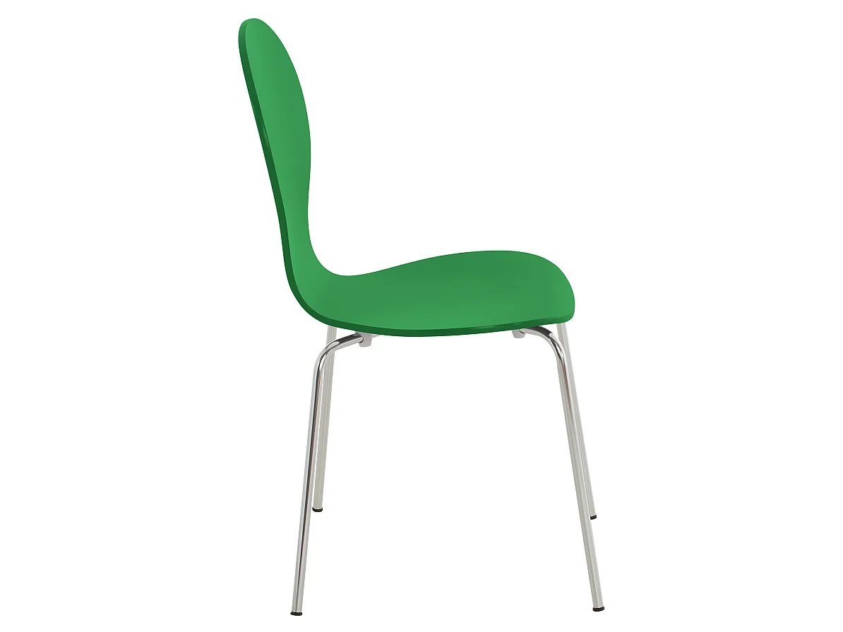 Lot de 4  Chaise de conférence - Bois & Acier inoxydable - Vert - DIEGO