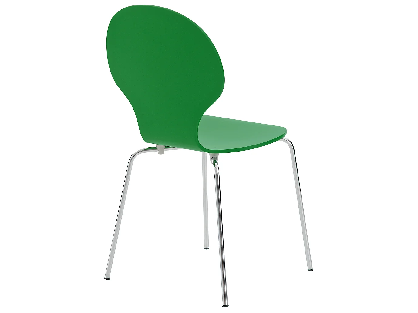 Lot de 4  Chaise de conférence - Bois & Acier inoxydable - Vert - DIEGO
