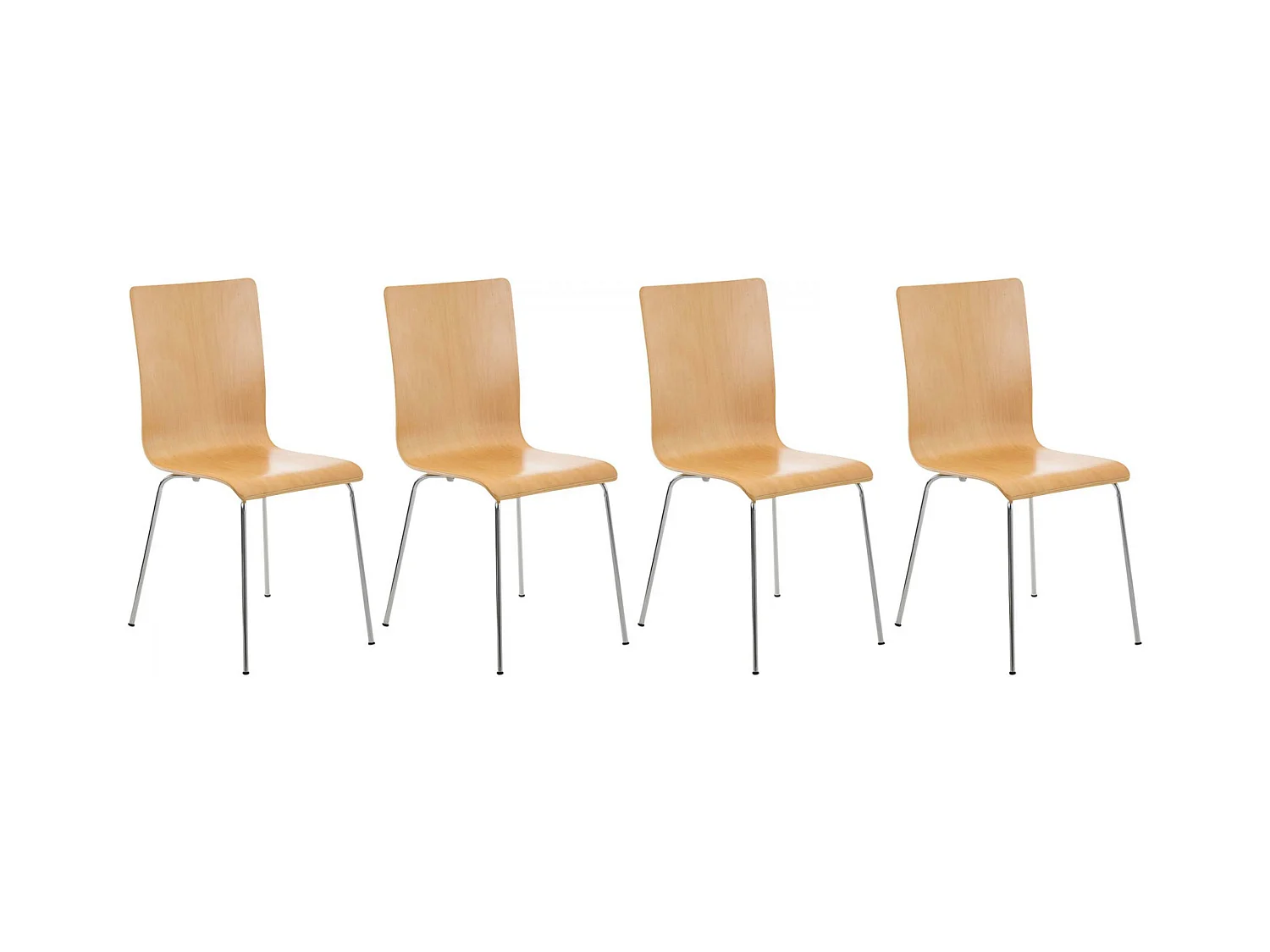 Lot de 4  Chaise de conférence - Bois & Antique - Nature - PEPE